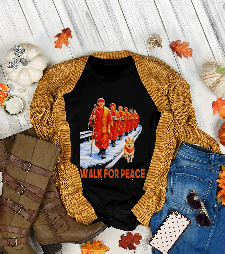 Walk for Peace 2026 Monks and Aloka Dog T-Shirt