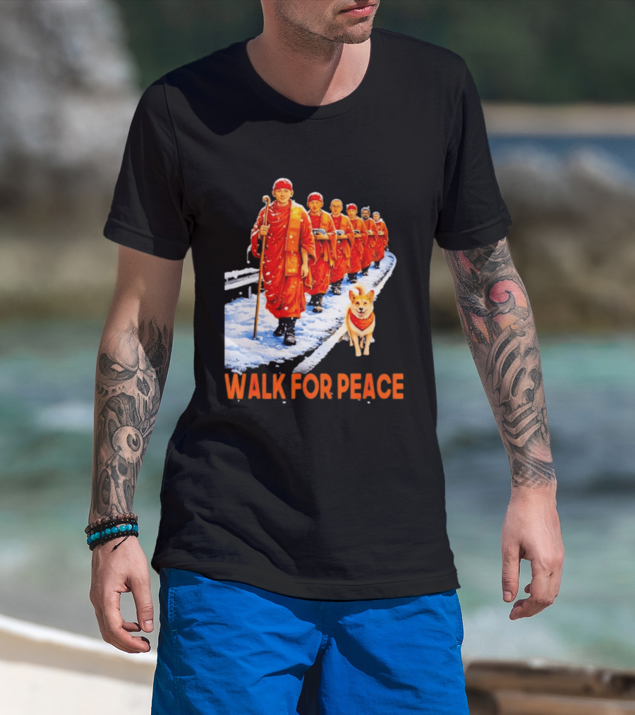 Walk For Peace 2026 Monks And Aloka Dog T-Shirt