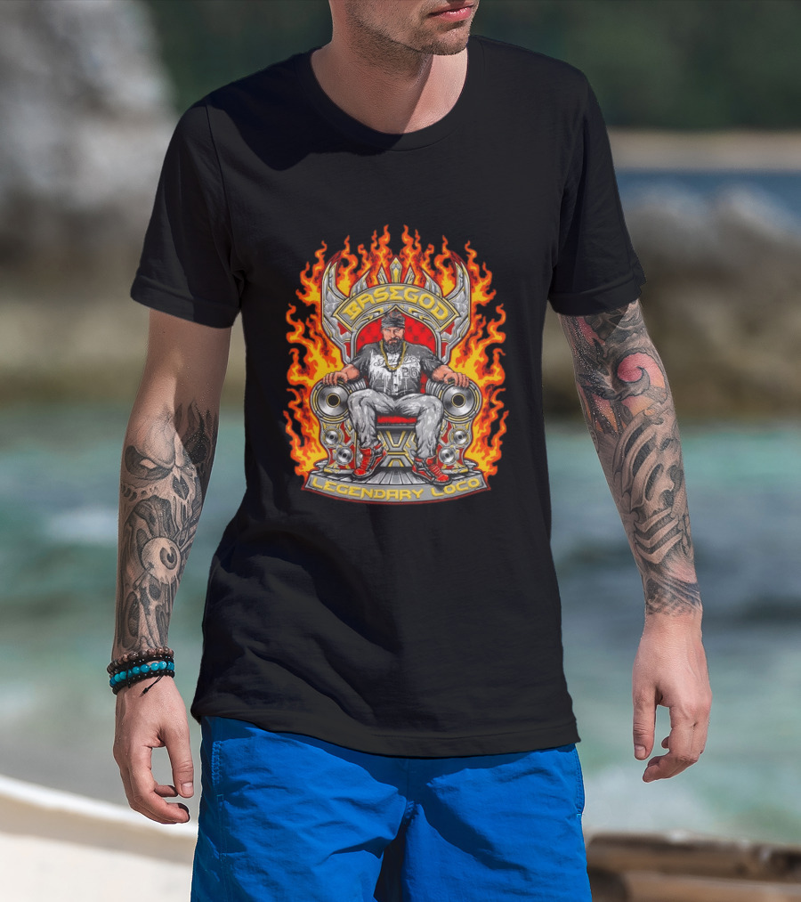 Basegod Legendary Loco Throne Flames Urban Fashion T-Shirt