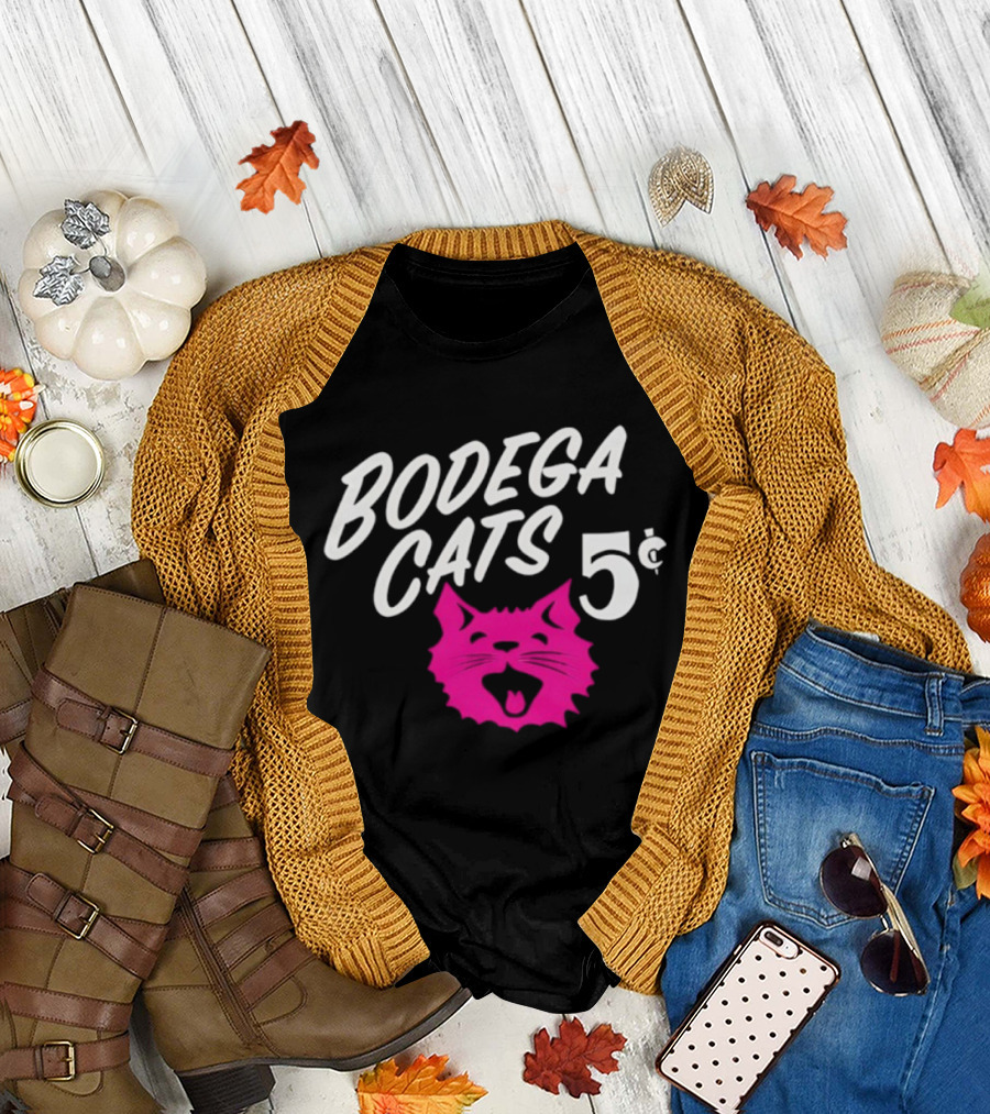 Bodega Cats 5 Cent Pink Cat T-Shirt