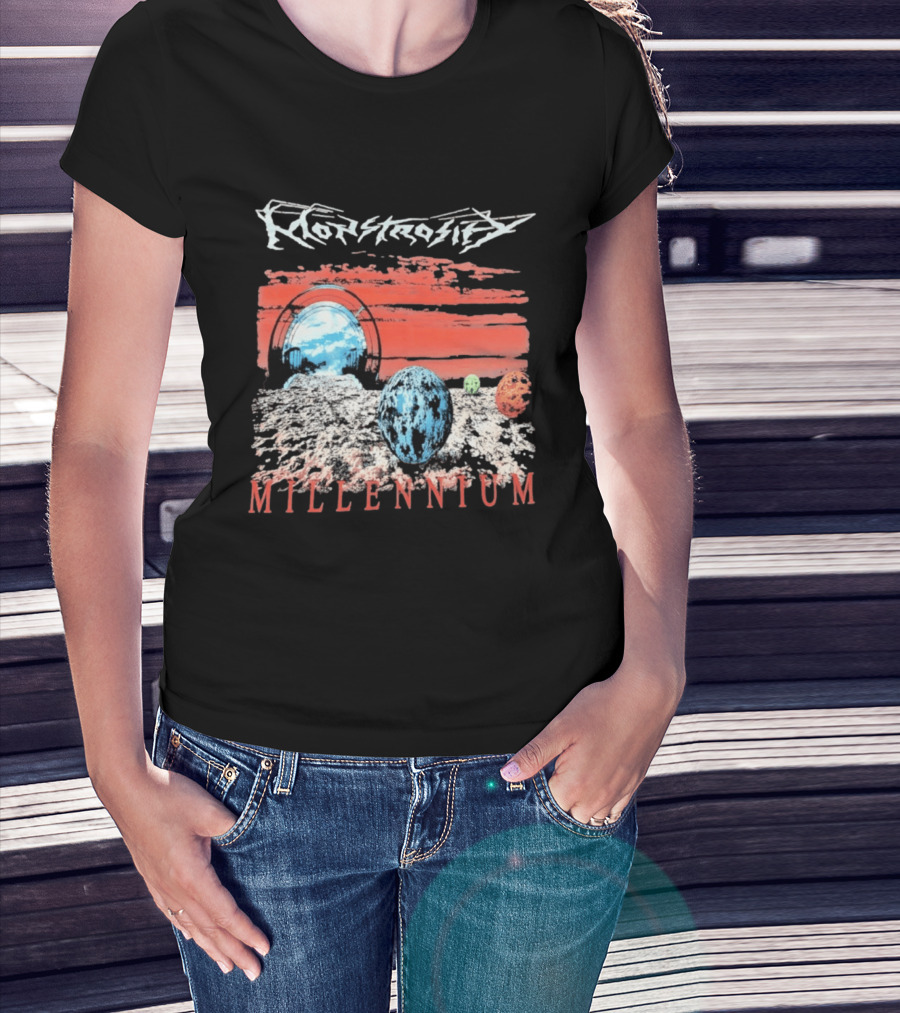 Monstrosity Millennium Sci Fi Landscape Portal And Planets T-Shirt