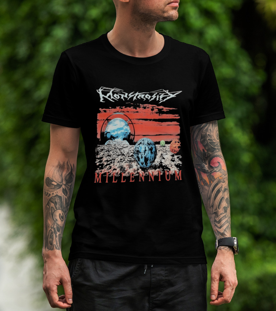 Monstrosity Millennium Sci Fi Landscape Portal And Planets T-Shirt