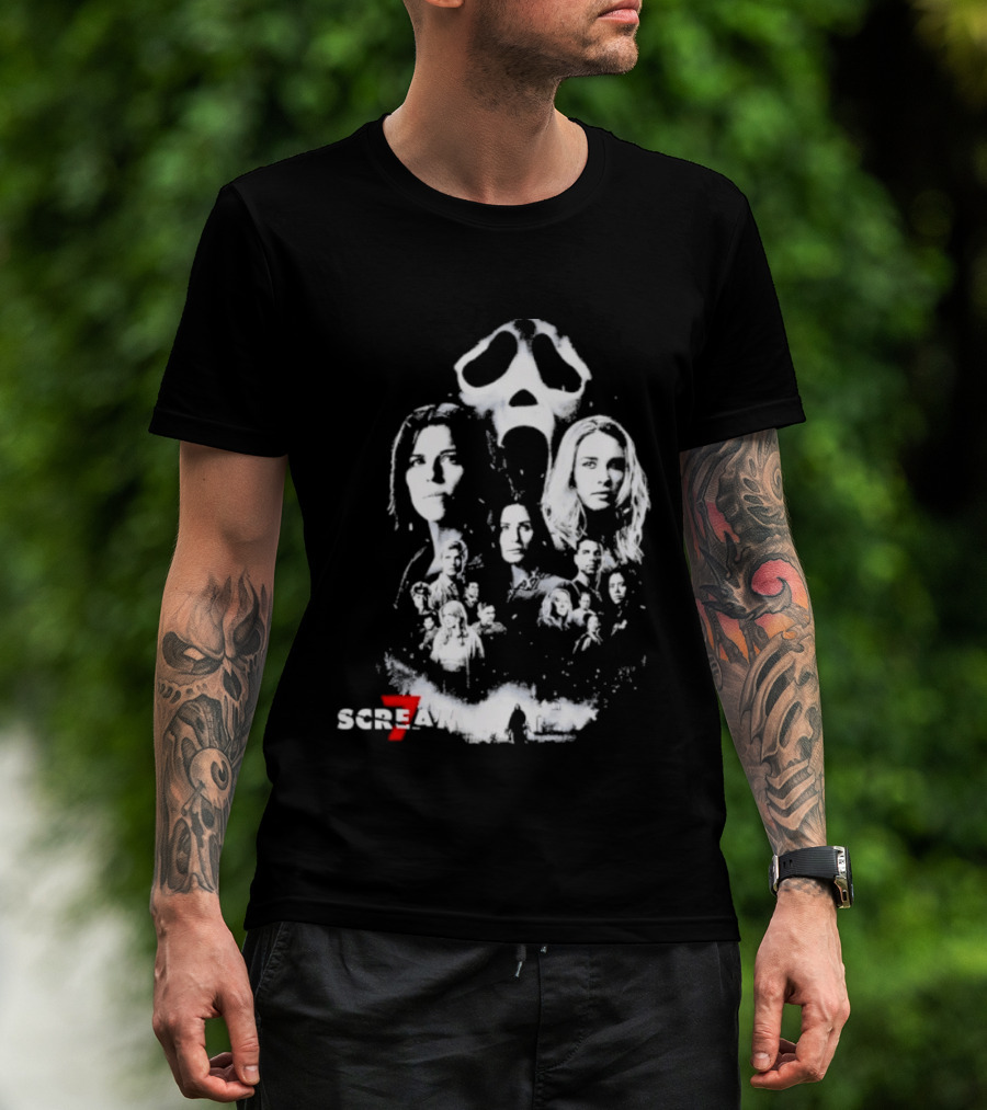 Scream 7 30th Anniversary Kill Tour 2026 Ghostface Mask Collage T-Shirt