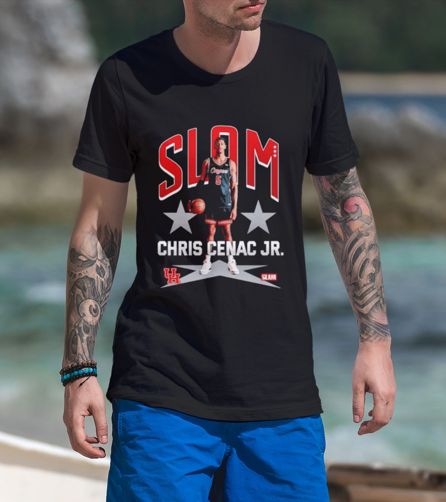 Slam Chris Cenac Jr. Houston Cougars Basketball UH T-Shirt