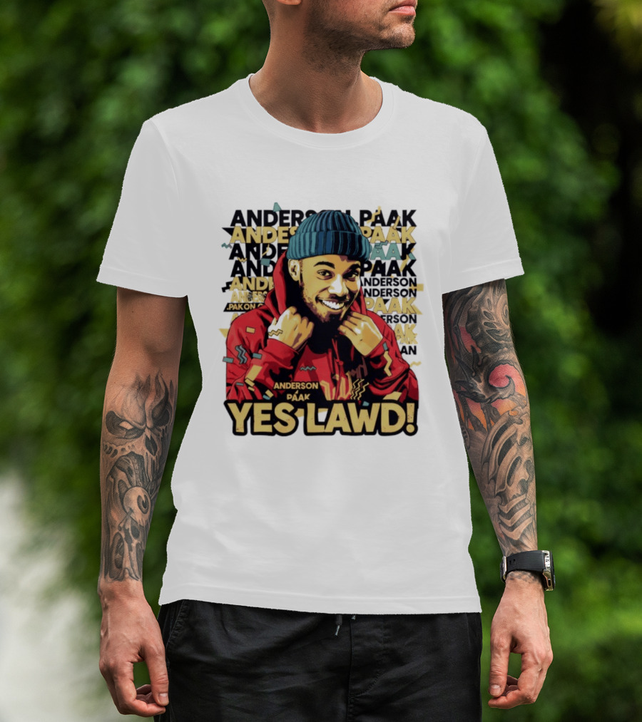 Anderson Paak Yes Lawd Blue Hat Red T-Shirt