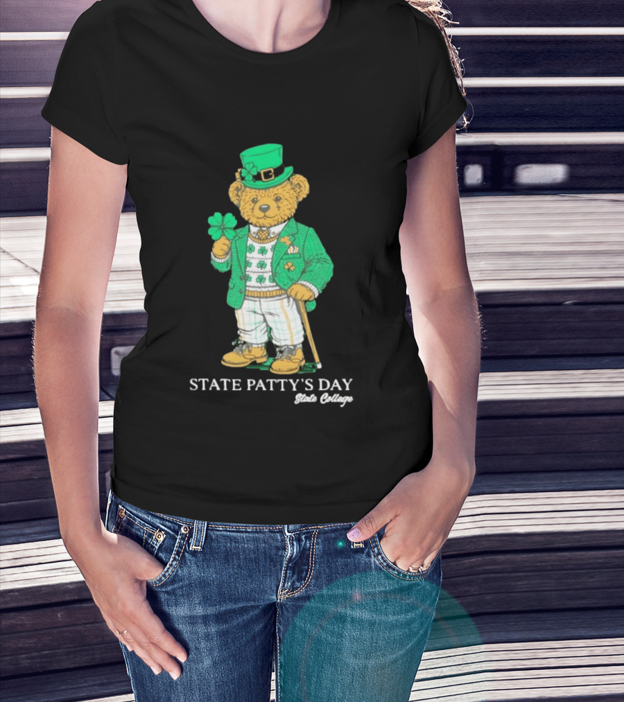State Patty's Day State College Irish Bear Holiday T-Shirt