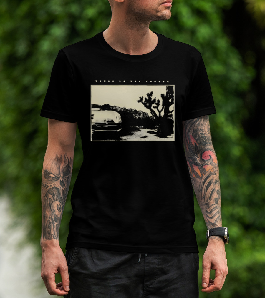 Texas Is The Reason Desert Landscape Vintage Trailer Scene T-Shirt
