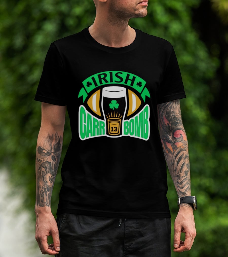 Irish Carr Bomb Football Beer Pint 13 Shamrock Luck T-Shirt