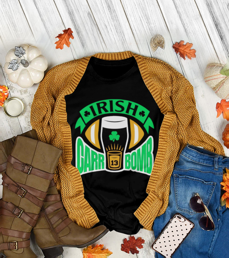 Irish Carr Bomb Football Beer Pint 13 Shamrock Luck T-Shirt