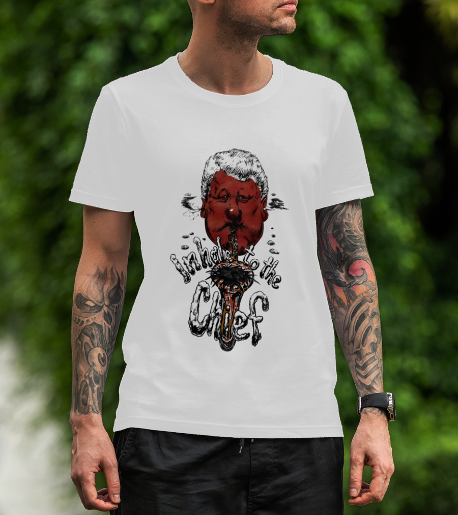 Inhale To The Chief Bill Clinton Caricature Smoking Pipe T-Shirt