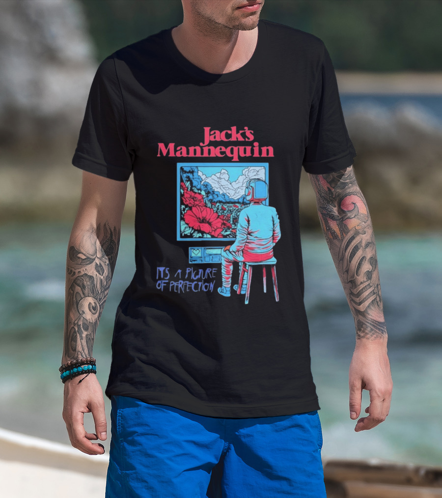 Jack's Mannequin It's A Picture Of Perfection Vibrant Robot Art Scene T-Shirt
