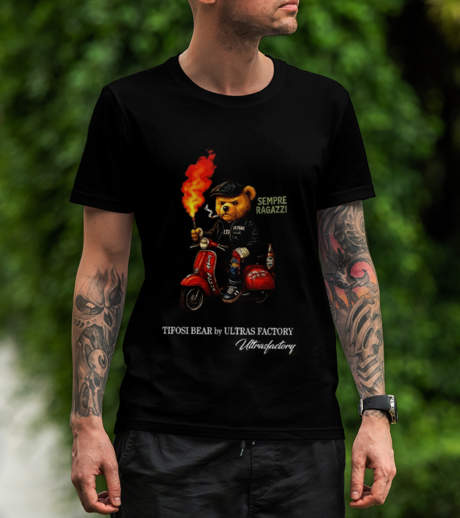 Tifosi Bear Vespa Scooter Ultras Factory Fan With Flare T-Shirt