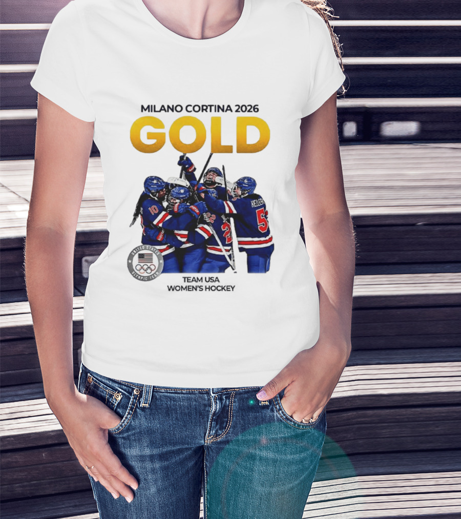 Milano Cortina 2026 Gold Team USA Women's Hockey T-Shirt