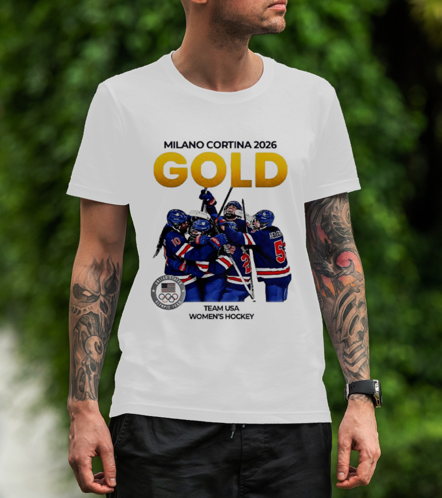 Milano Cortina 2026 Gold Team USA Women's Hockey T-Shirt