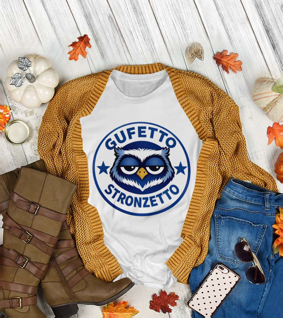 Gufetto Stronzetto Owl Blue Circle T-Shirt