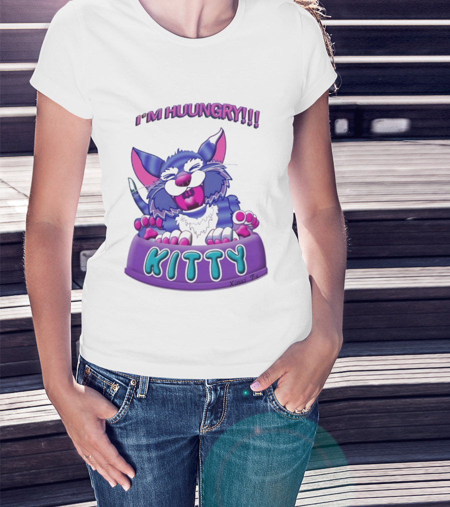I'm Huungry Kitty Cartoon T-Shirt