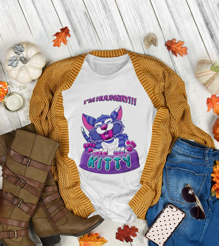 I'm Huungry Kitty Cartoon T-Shirt