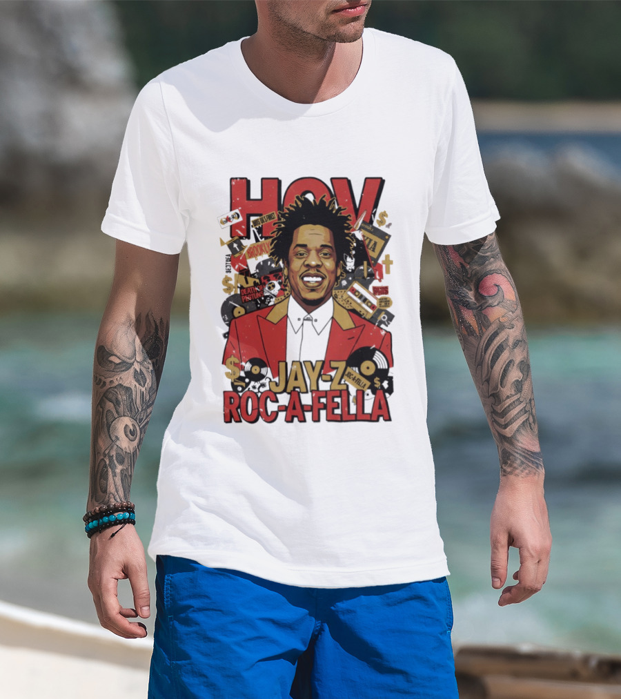 Jay Z Roc A Fella HOV Brooklyn Music Collage T-Shirt