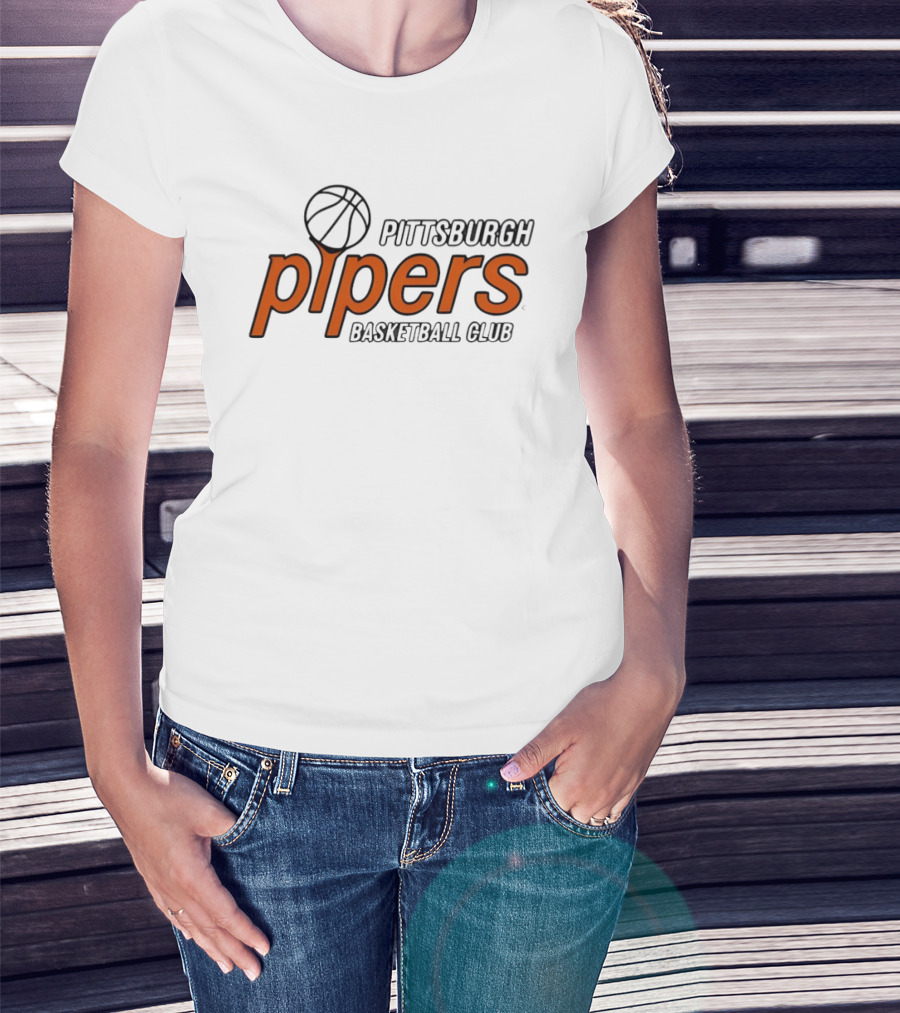 Pittsburgh Pipers Basketball Club Retro Team Branding T-Shirt