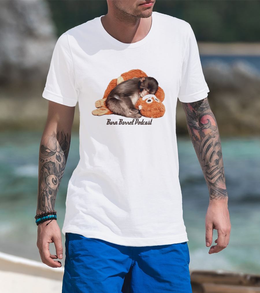 Burn Barrel Podcast Monkey Plush Companion T-Shirt