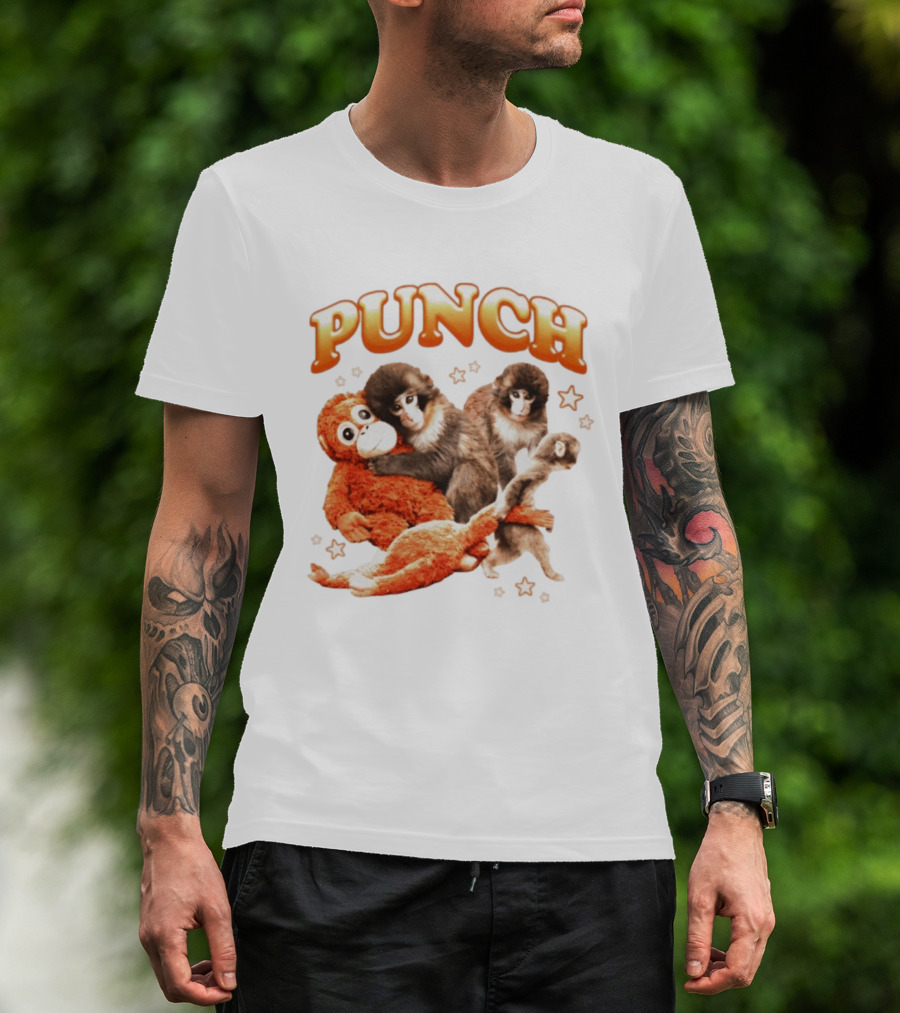 Punch Monkey Trio Surrounded By Stars T-Shirt