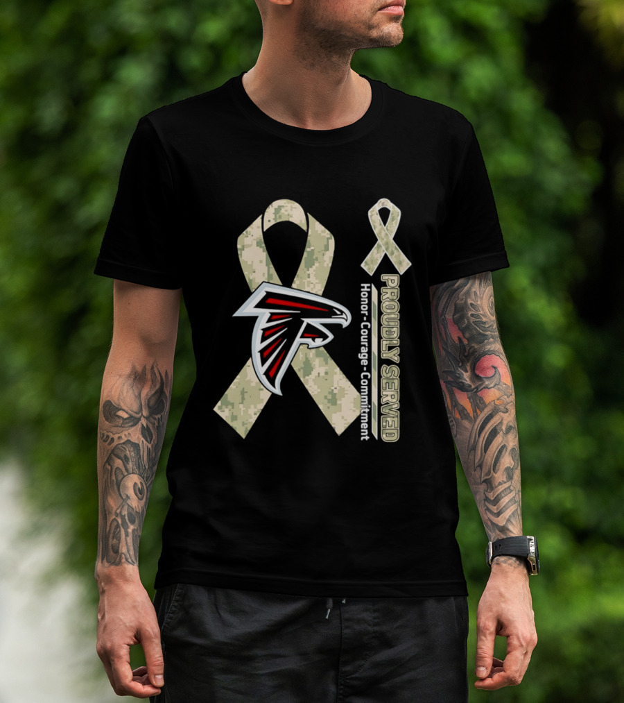 Atlanta Falcons Camo Ribbon Honor Courage Commitment T-Shirt