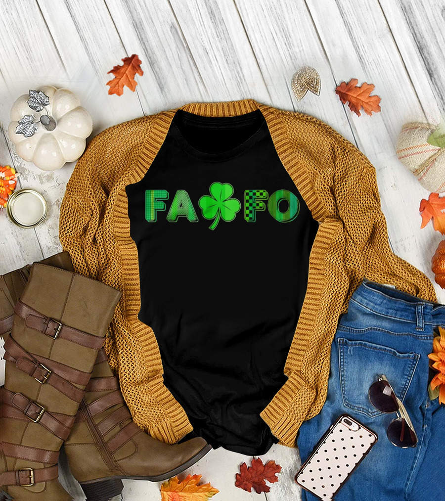 FAFO Clover St Paddy St Patrick's Day Checkered Green T-Shirt