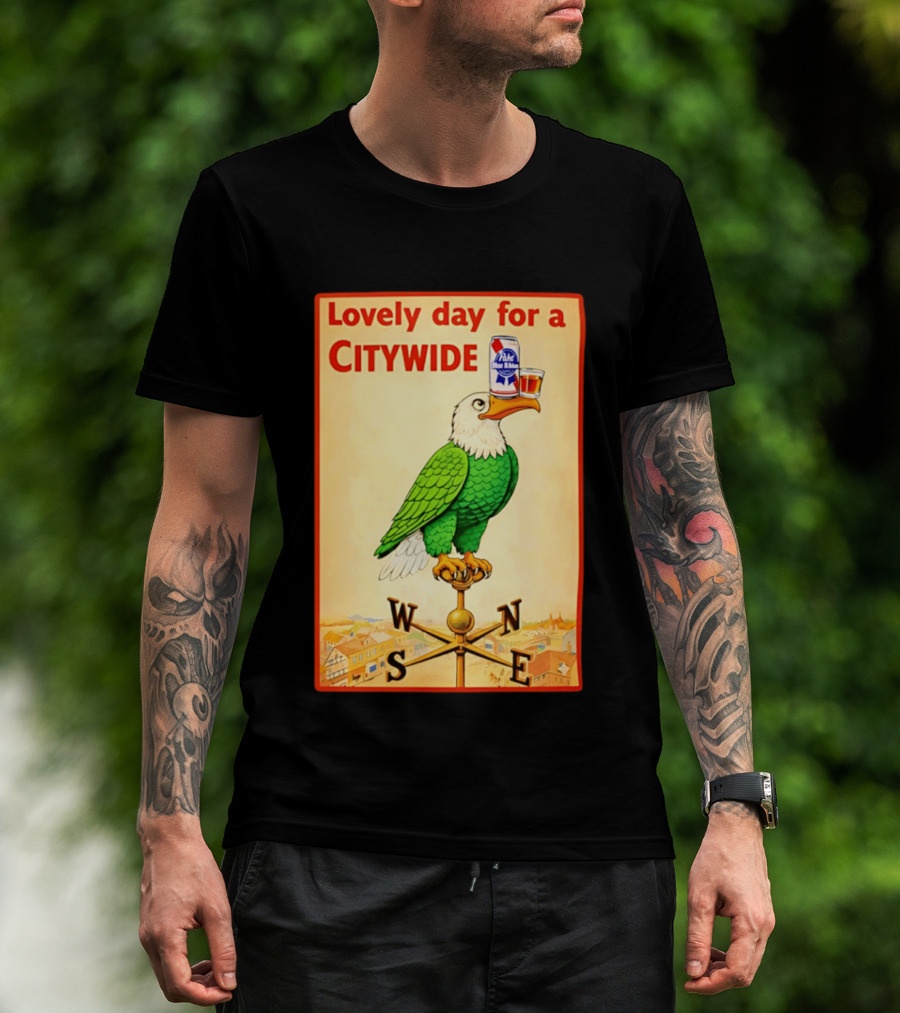 Lovely Day For A Citywide Pabst Blue Ribbon Beer Eagle T-Shirt