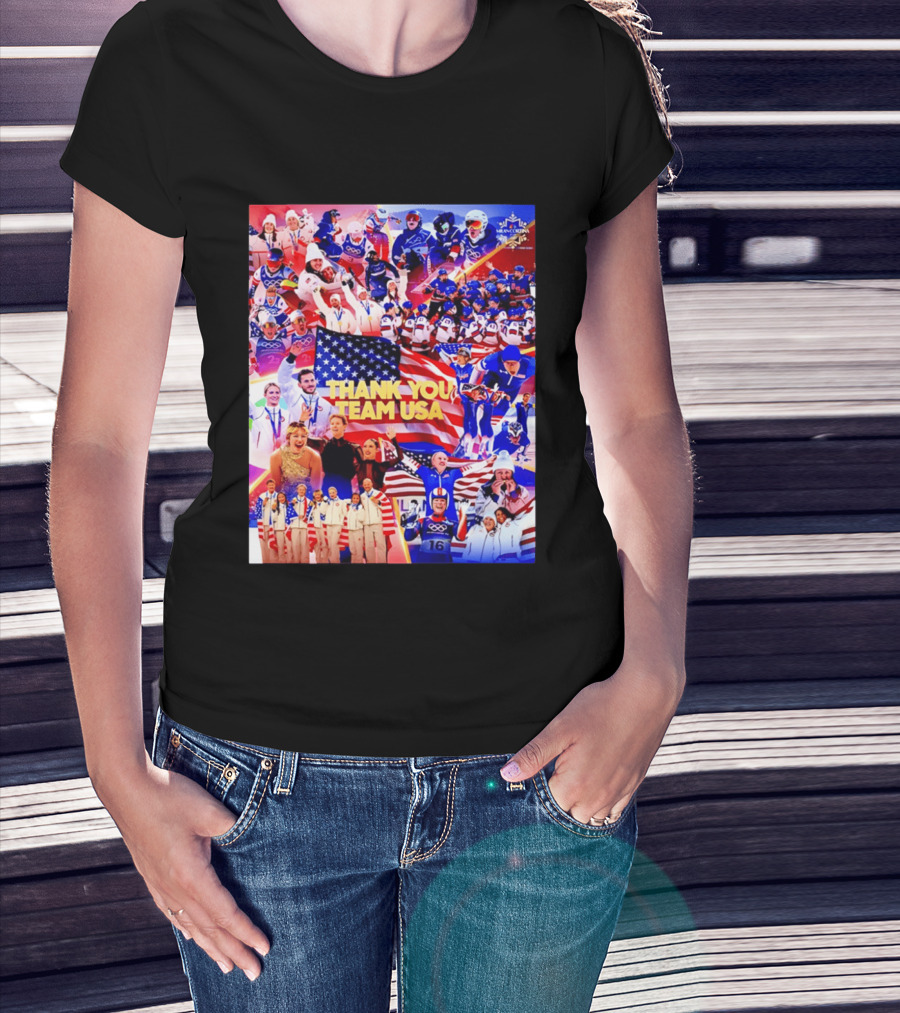 Thank You Team USA Gold Medals U.S Winter Olympics History 2026 T-Shirt