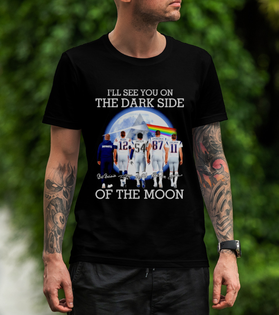 Patriots Brady Gronkowski Edelman Dark Side Of The Moon T-Shirt