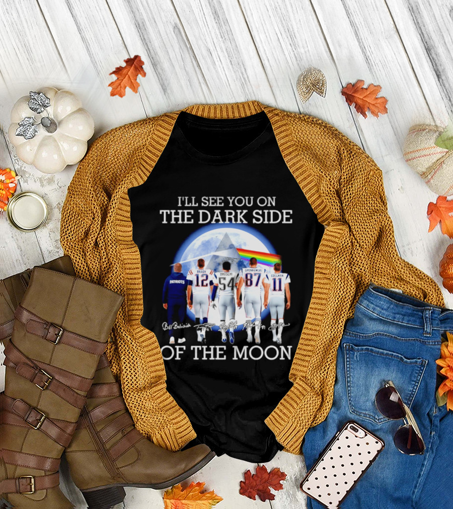 Patriots Brady Gronkowski Edelman Dark Side of the Moon T-Shirt