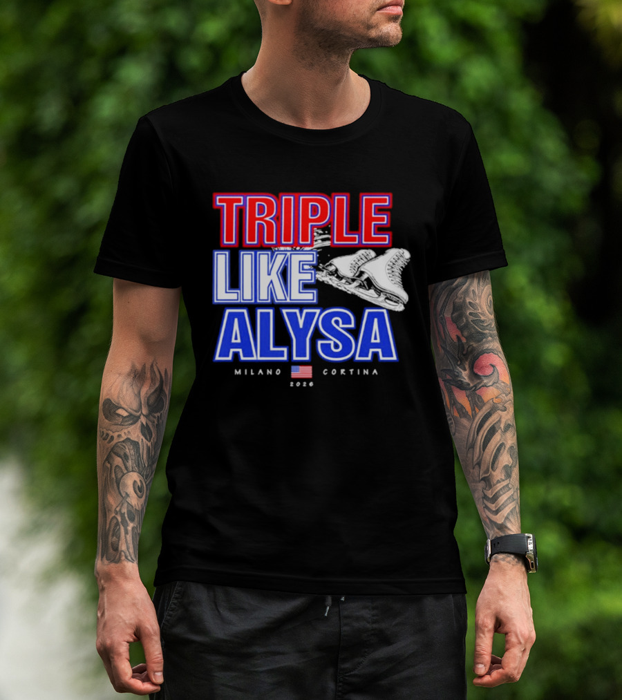 Triple Like Alysa Milano Cortina 2026 USA T-Shirt
