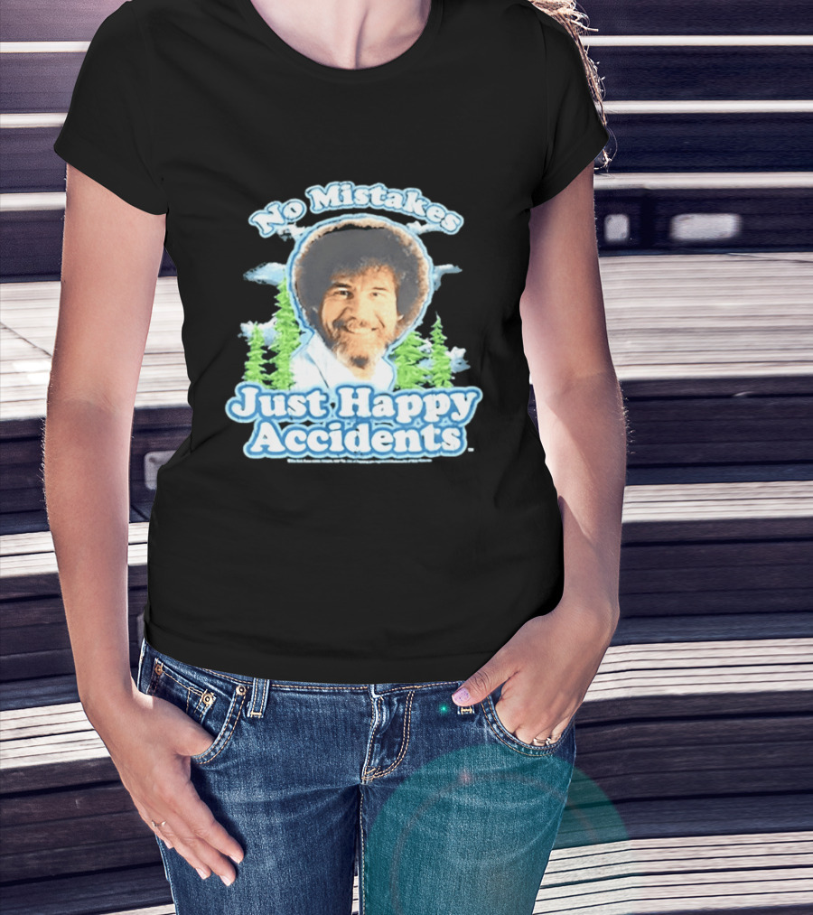 No Mistakes Just Happy Accidents Bob Ross Forest T-Shirt