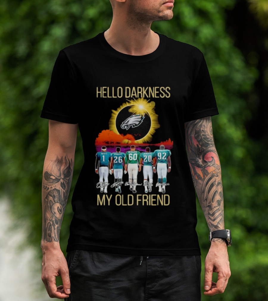 Philadelphia Eagles Players Hello Darkness My Old Friend T-Shirt