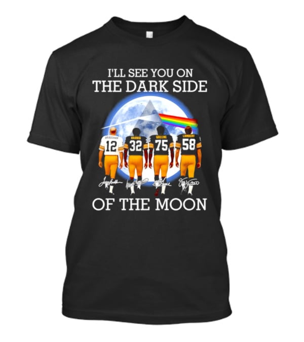 Pittsburgh Steelers I'll See You On The Dark Side Of The Moon Players Walking In Front Of Moon And Prism T-Shirt