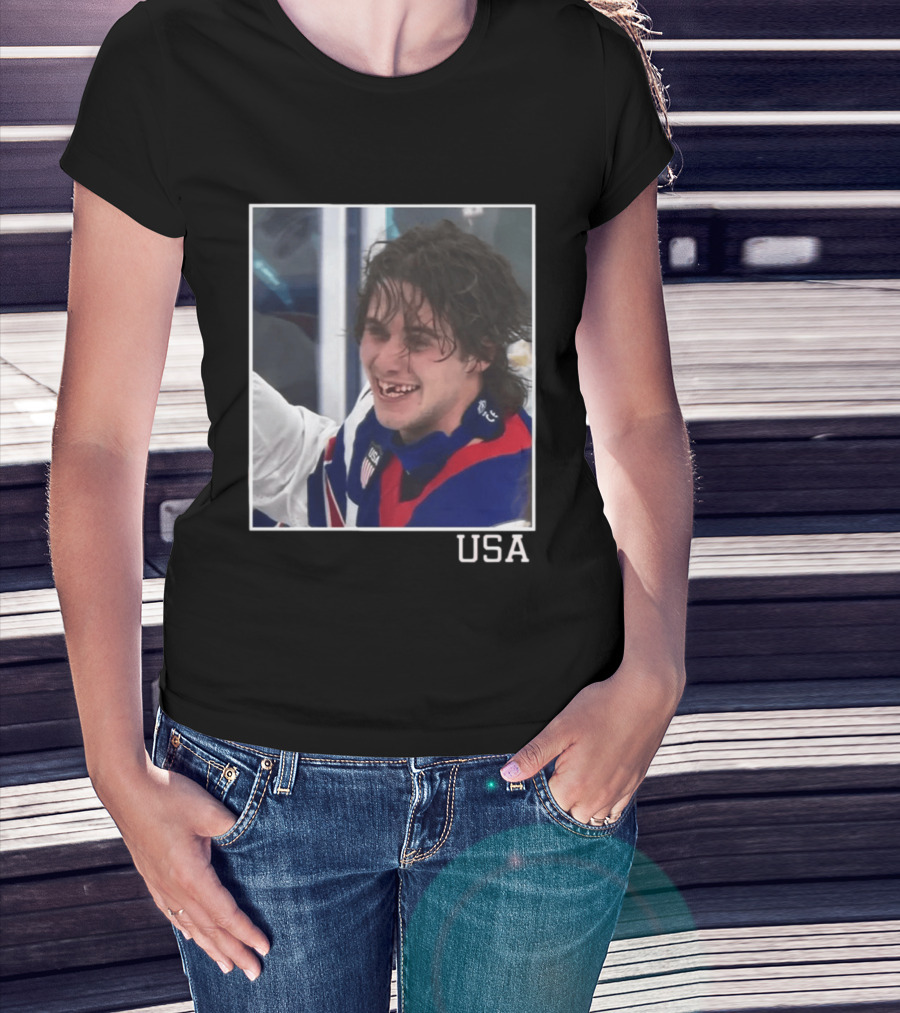 Jack Hughes USA Hockey Toothless Smile T-Shirt