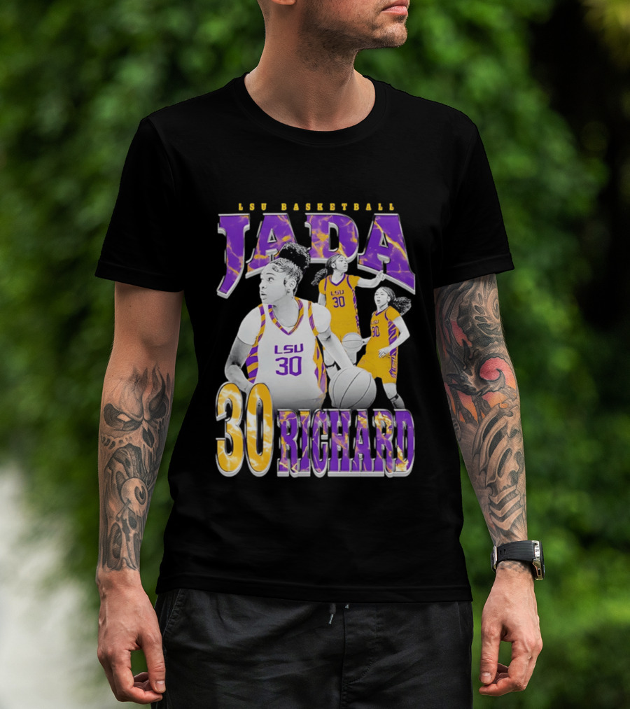 LSU Basketball Jada Richard 30 LSU Tigers Retro 90s T-Shirt
