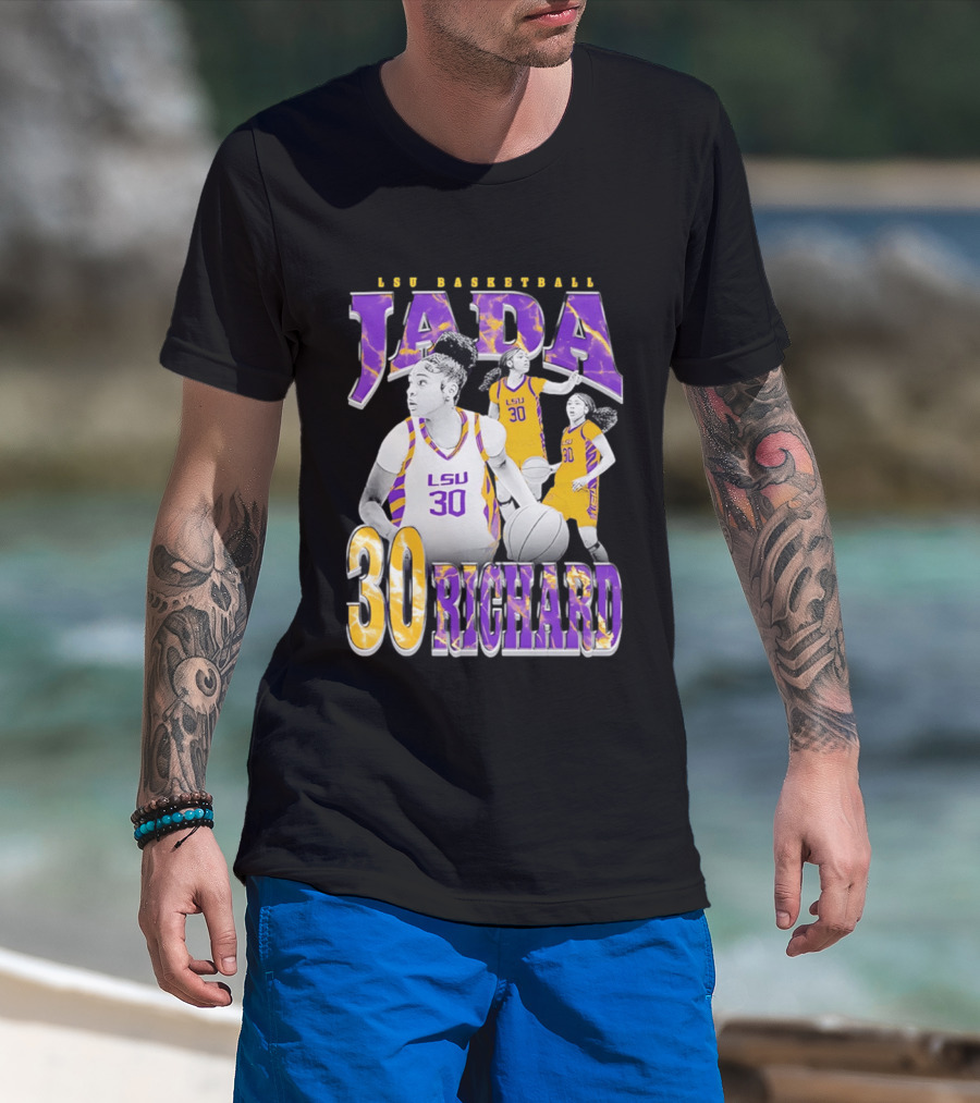 LSU Basketball Jada Richard 30 LSU Tigers Retro 90s T-Shirt