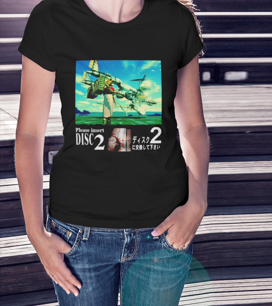 Please Insert Disc 2 Retro Anime Video Game Aesthetic T-Shirt