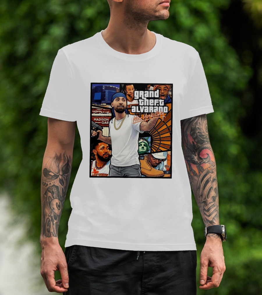 Grand Theft Alvarado New York City Madison Square Garden Statue Of Liberty T-Shirt