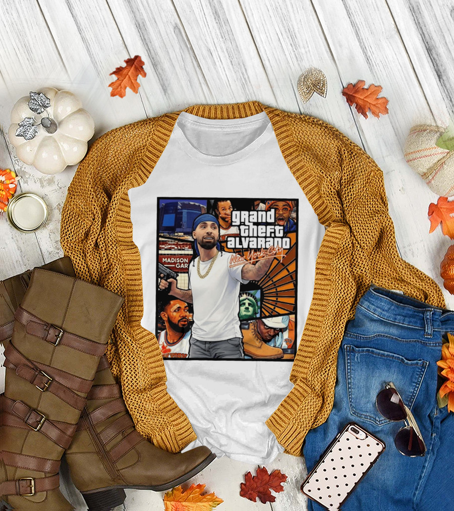 Grand Theft Alvarado New York City Madison Square Garden Statue of Liberty T-Shirt