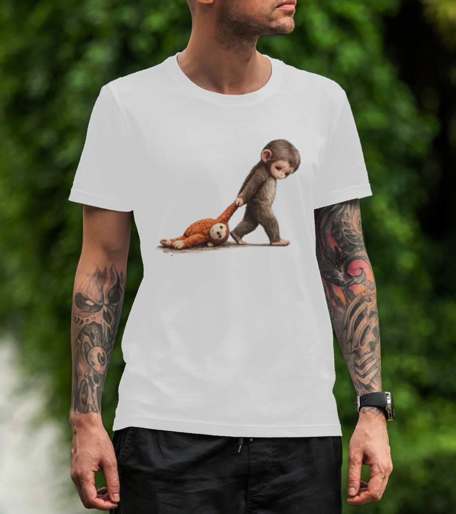 Monkey Baby Dragging Toy Monkey T-Shirt