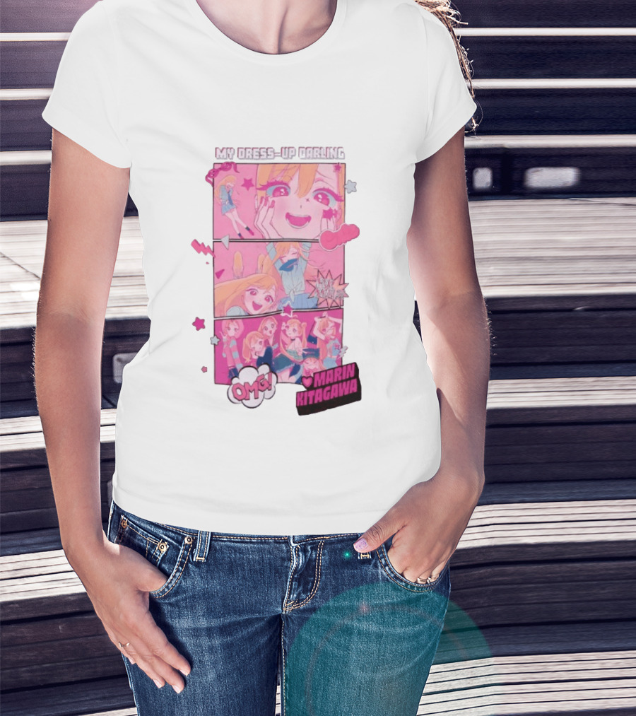OMG Marin Kitagawa My Dress Up Darling Manga Panels T-Shirt