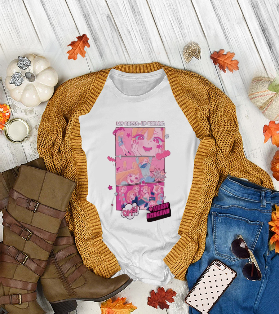 OMG Marin Kitagawa My Dress Up Darling Manga Panels T-Shirt