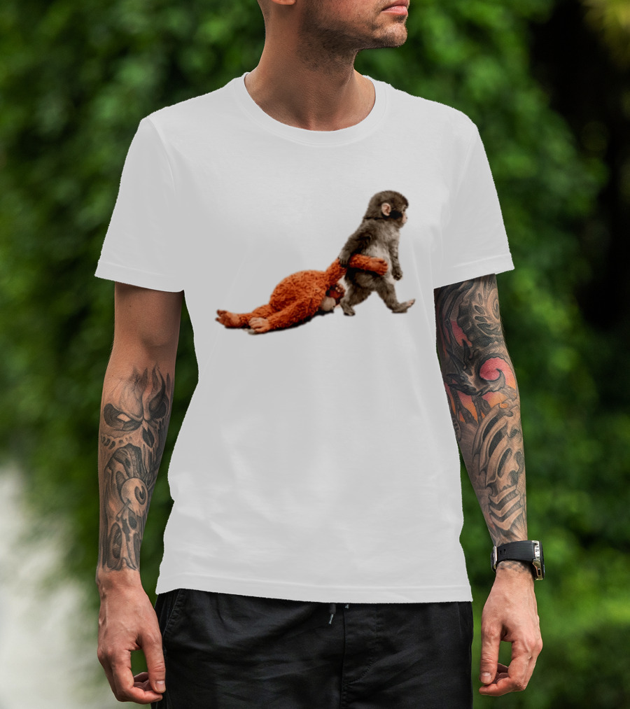 Punch The Monkey Baby Monkey Dragging Toy T-Shirt