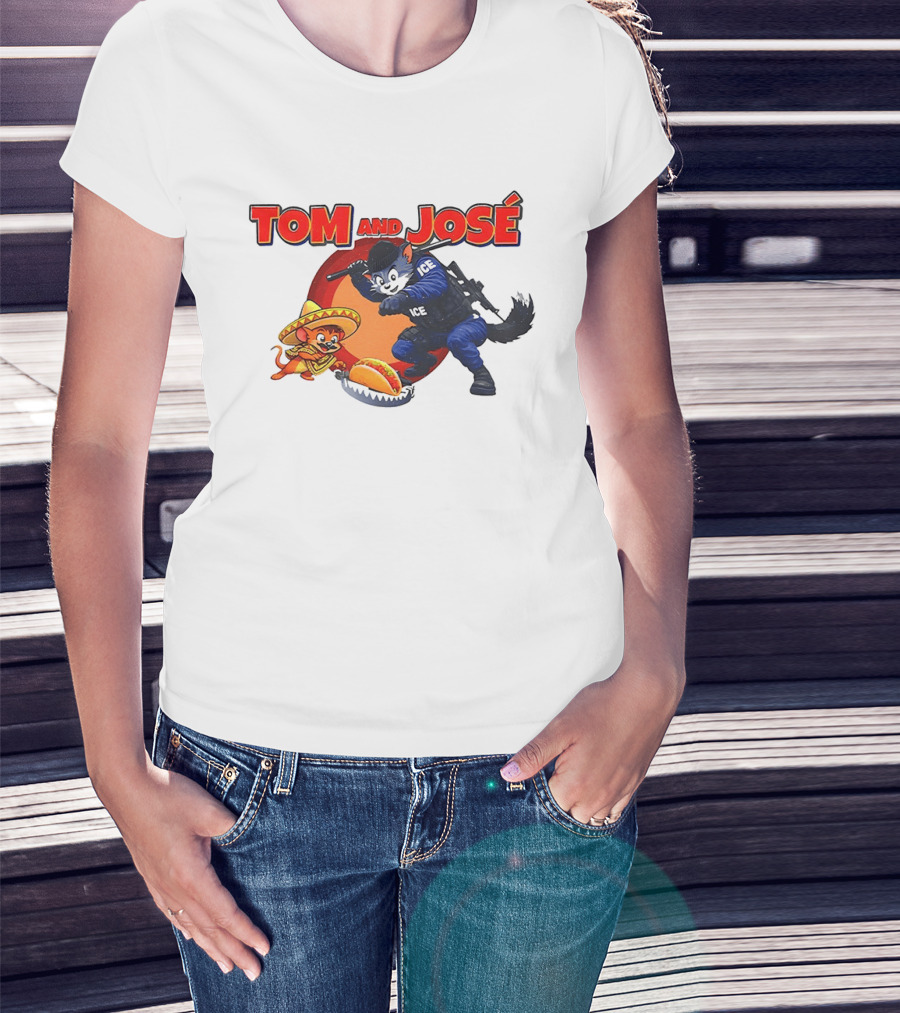 Tom And José ICE Chase Fiesta Hat Taco Moon T-Shirt