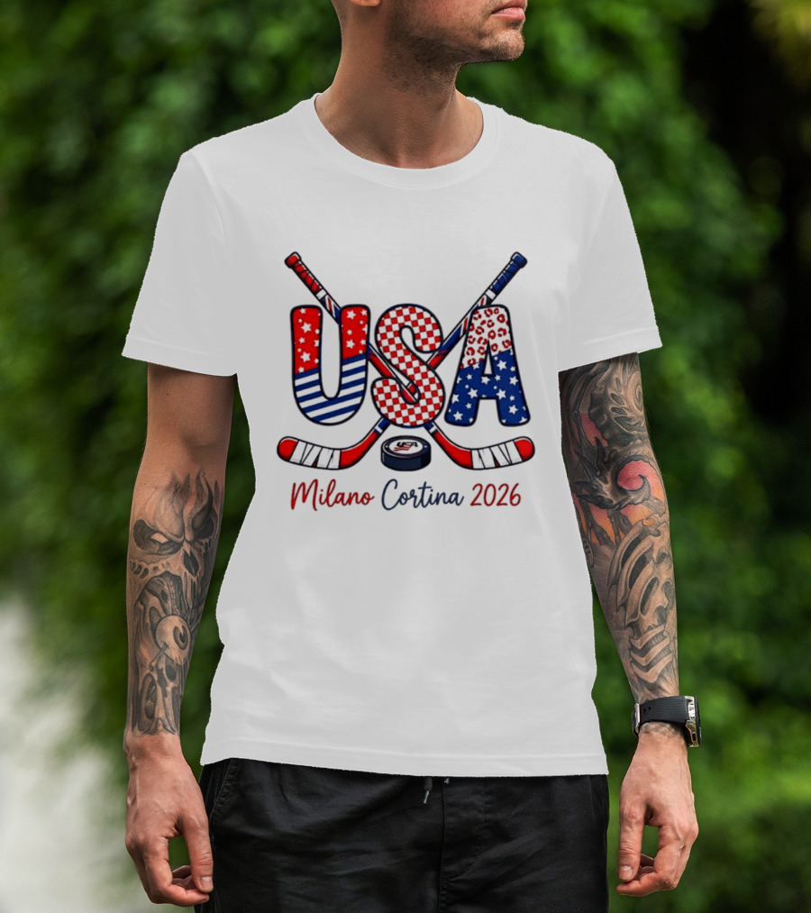 USA Hockey Milano Cortina 2026 Ice Hockey Championship Team Sports Fans T-Shirt