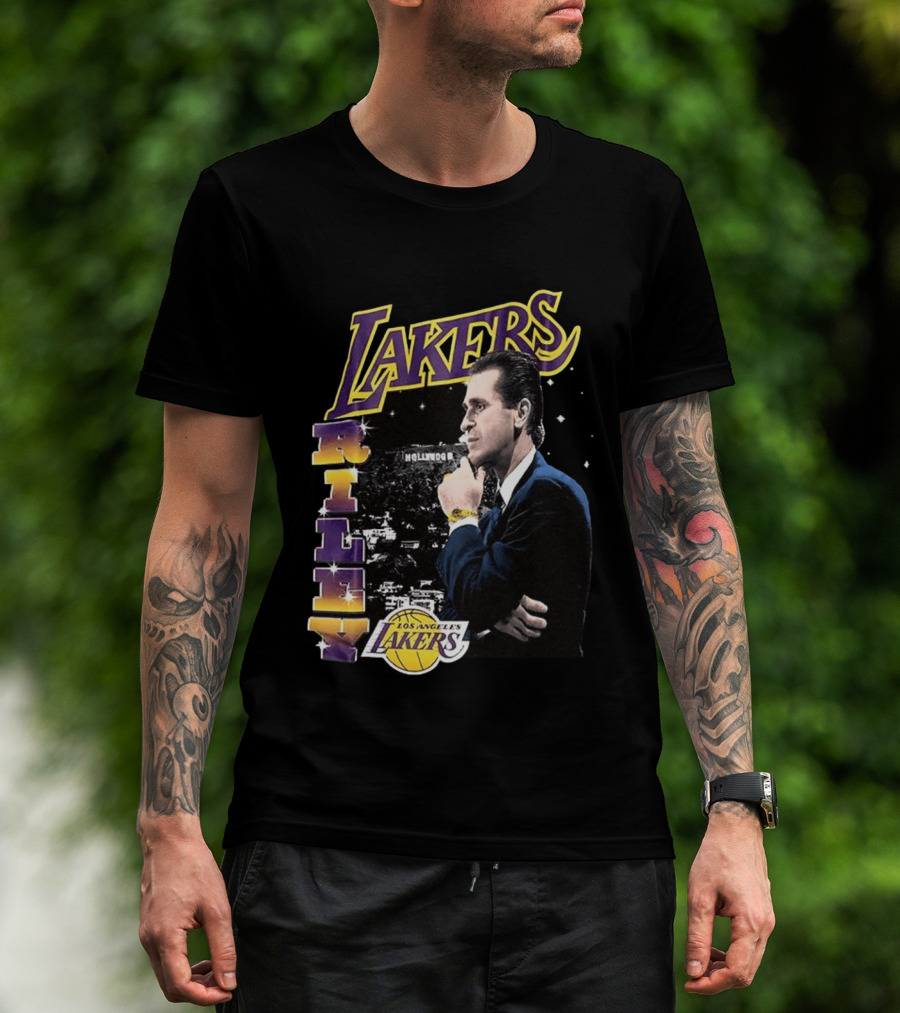 Los Angeles Lakers Pat Riley Hollywood Coach 1981 1990 T-Shirt