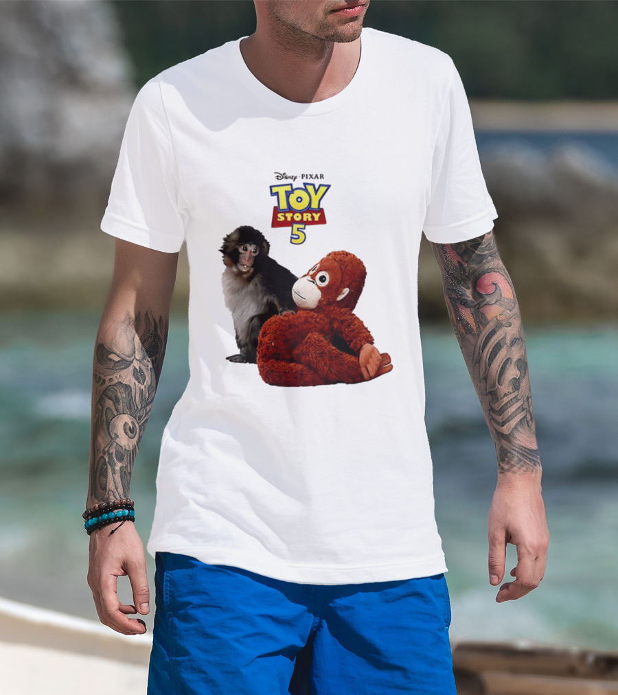 Disney Pixar Toy Story 5 Macaco Punch Stuffed Monkey T-Shirt