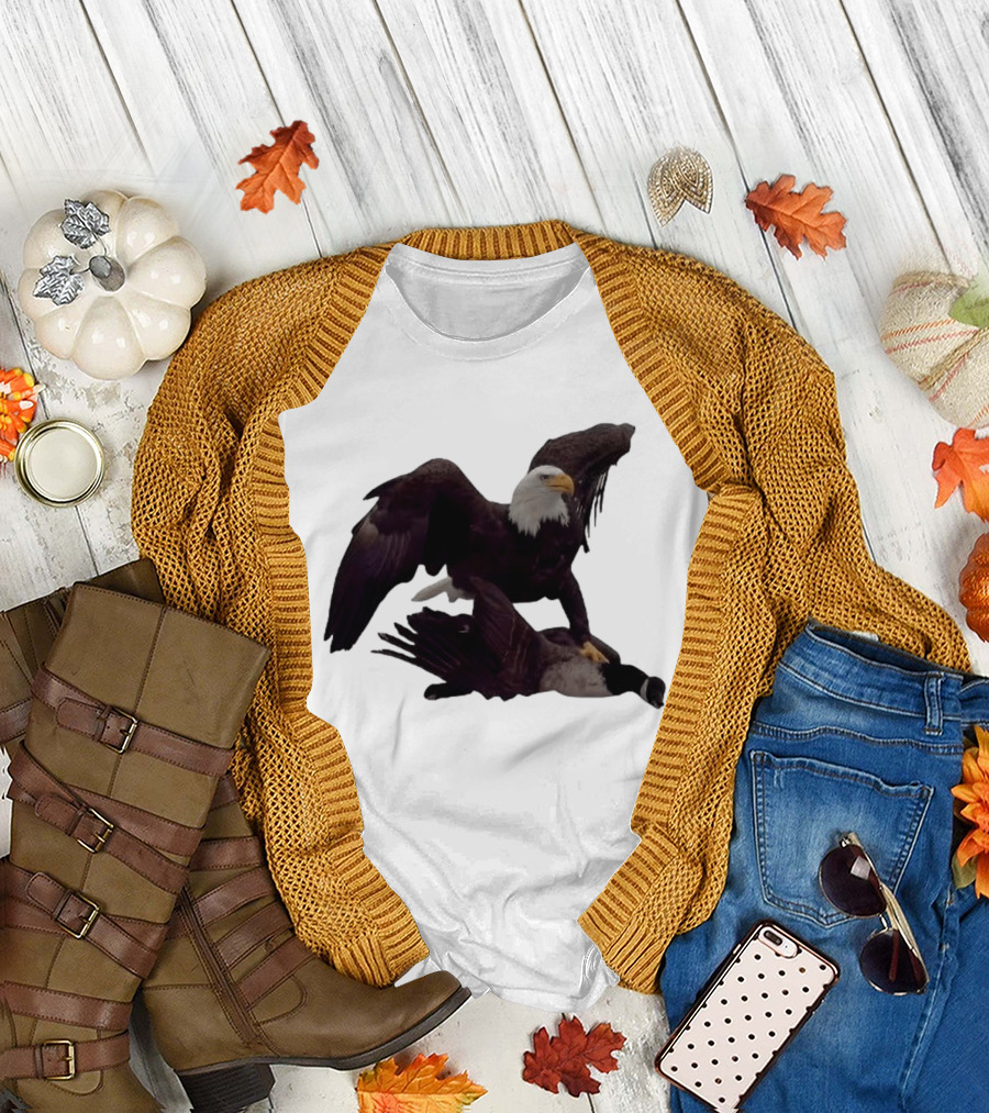 Bald Eagle vs Goose Dominance Meme T-Shirt